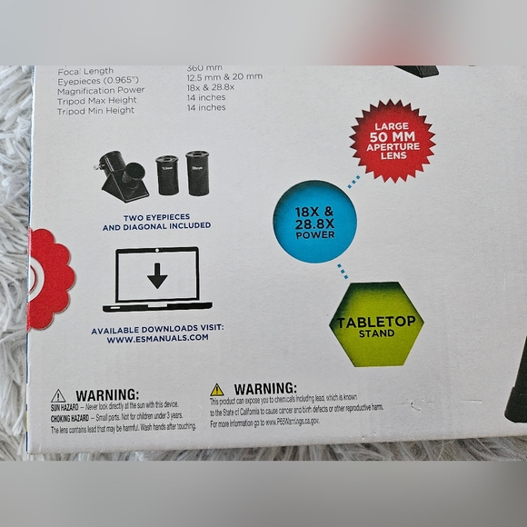 NEW IN BOX DISCOVERY JUNO 50 MM TELESCOPE Tabletop Refractor Telescope Set - Picture 8 of 8